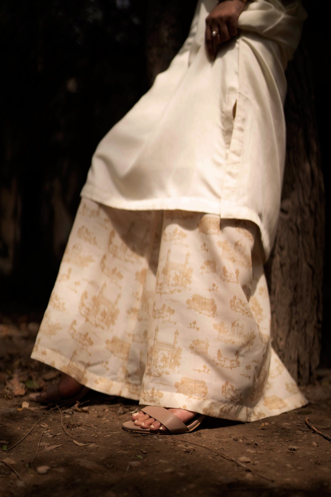 Toile de Karachi Palazzo Pants - Ivory