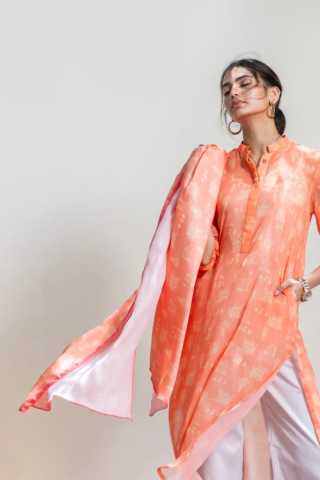 The Mughal Scarf - Peach