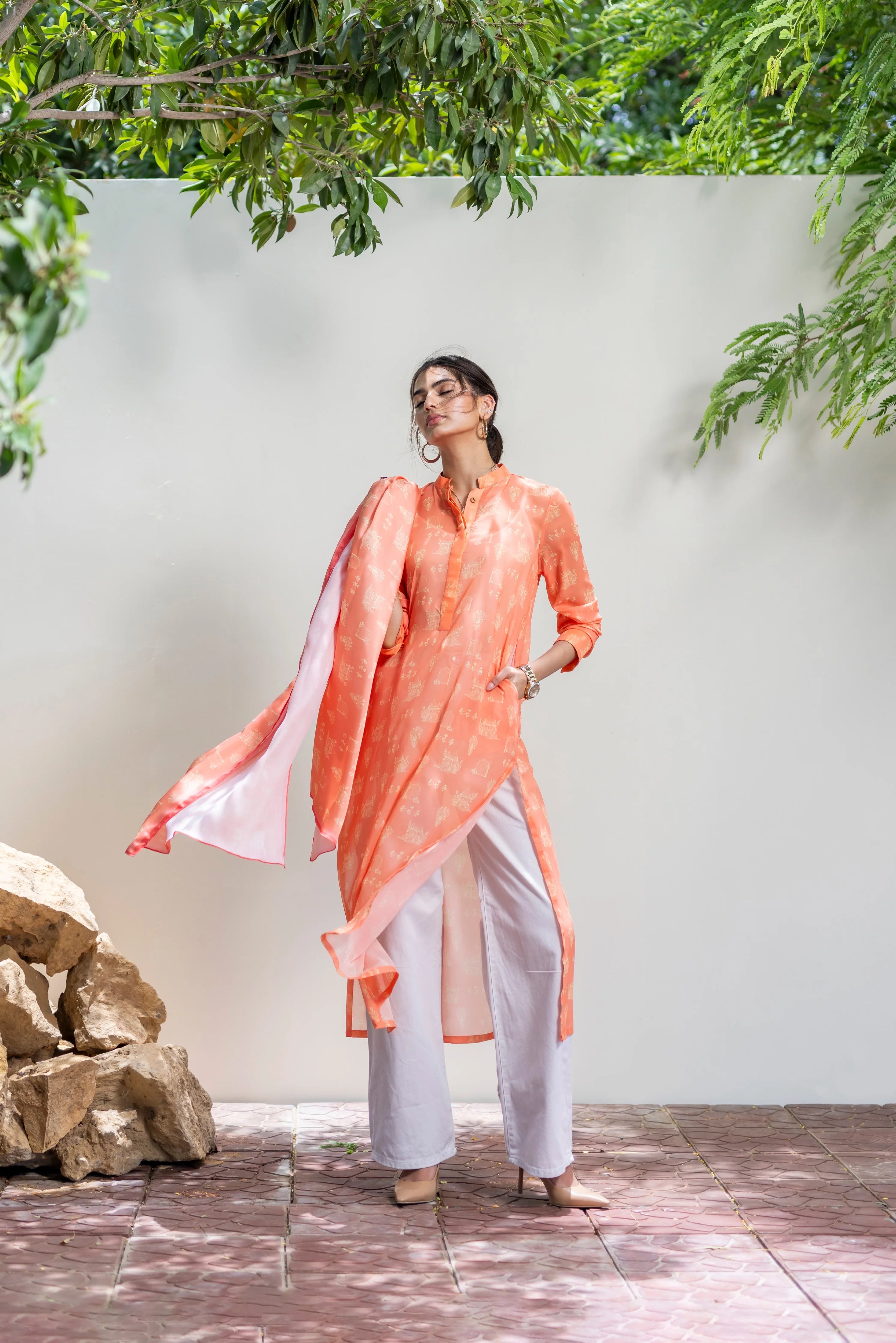 The Mughal Shirt - Peach