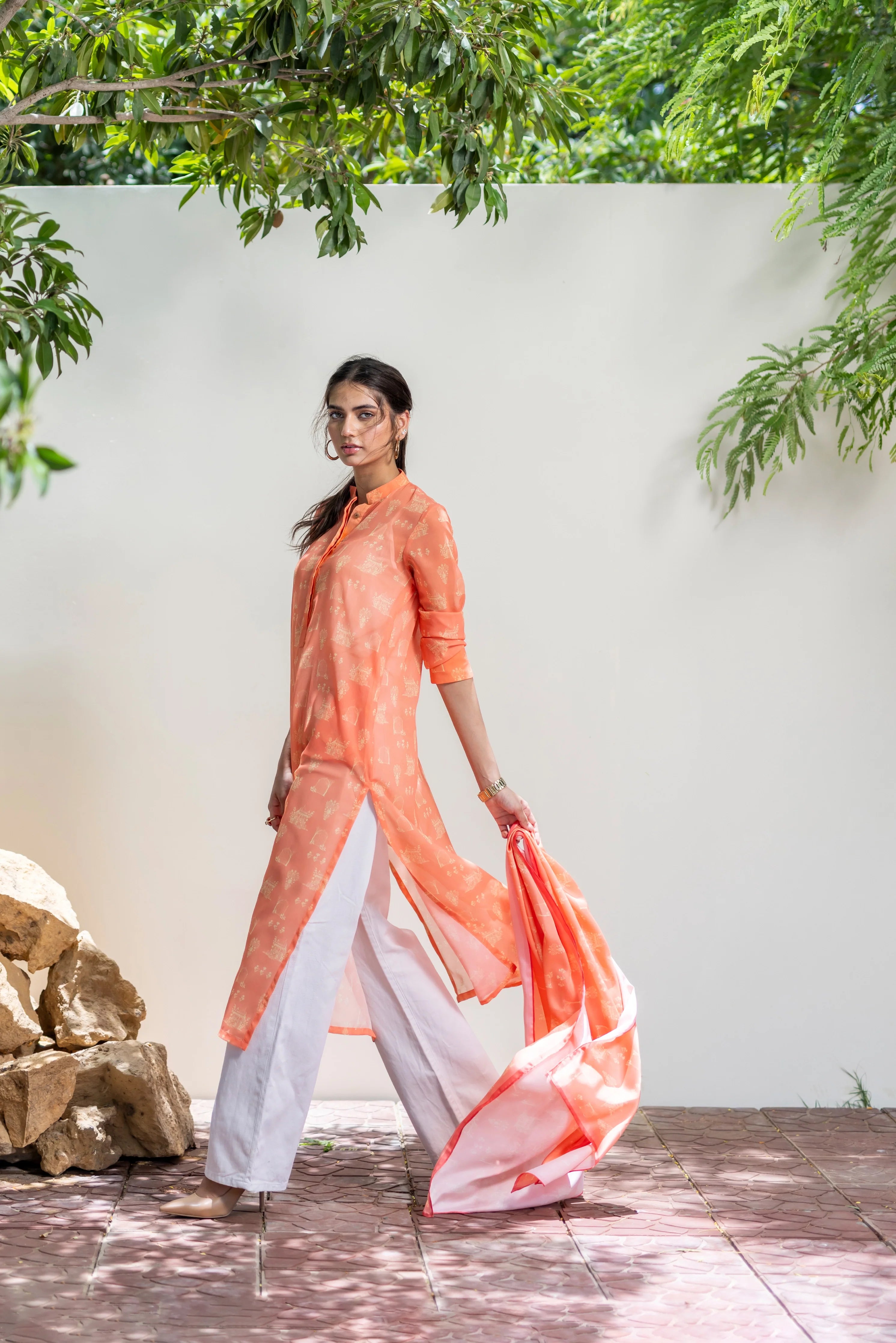 The Mughal Shirt - Peach