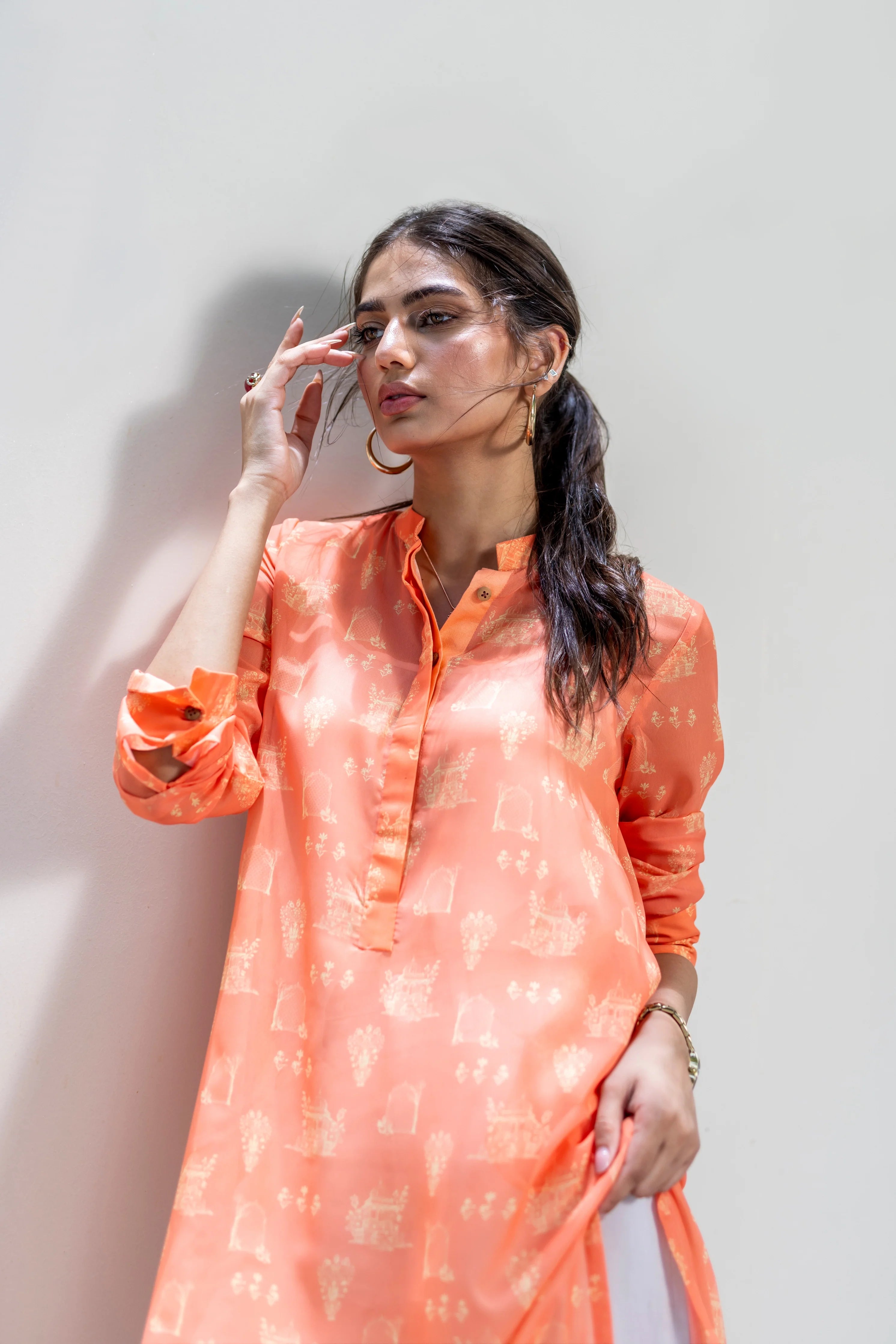 The Mughal Shirt - Peach