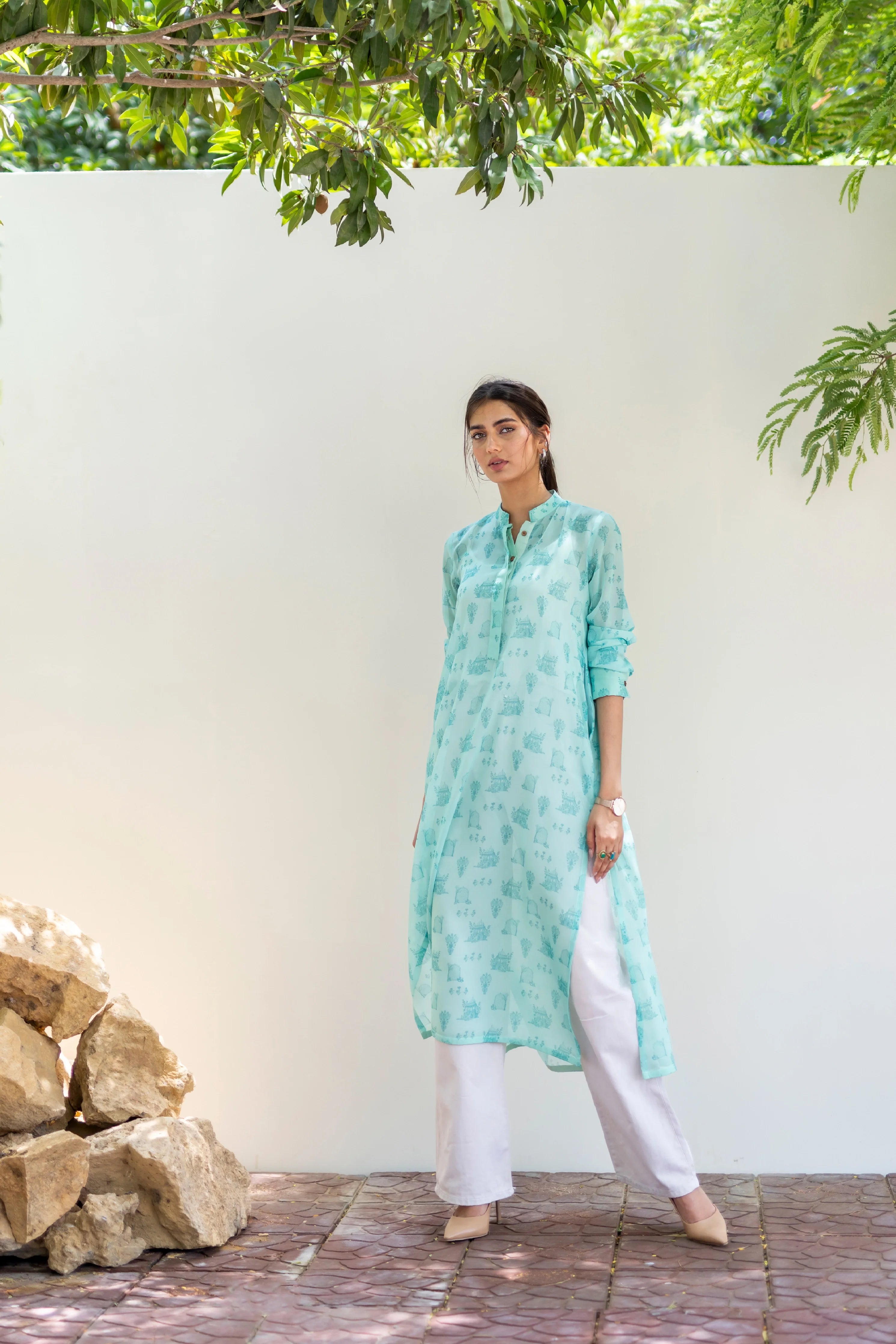 The Mughal Shirt - Aqua