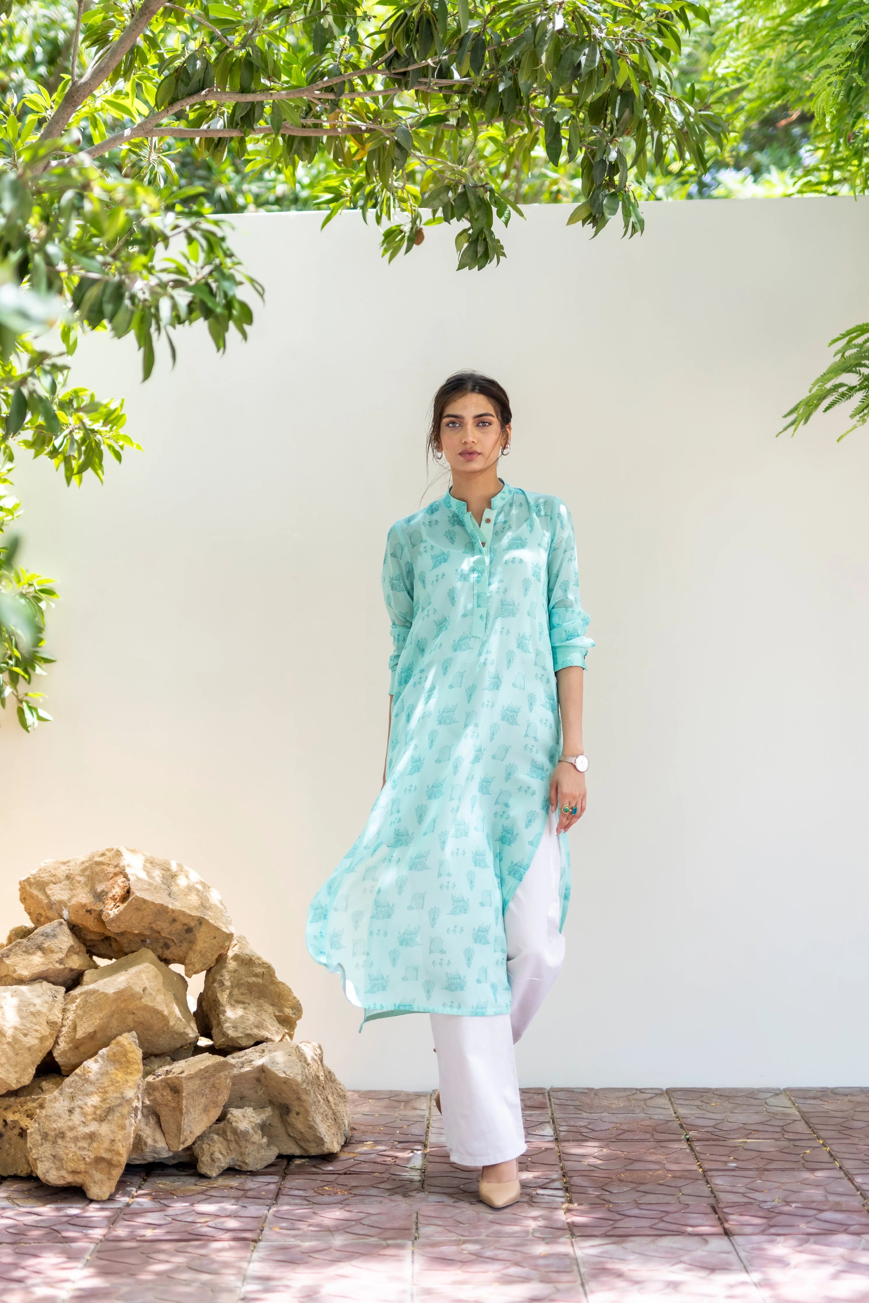 The Mughal Shirt - Aqua