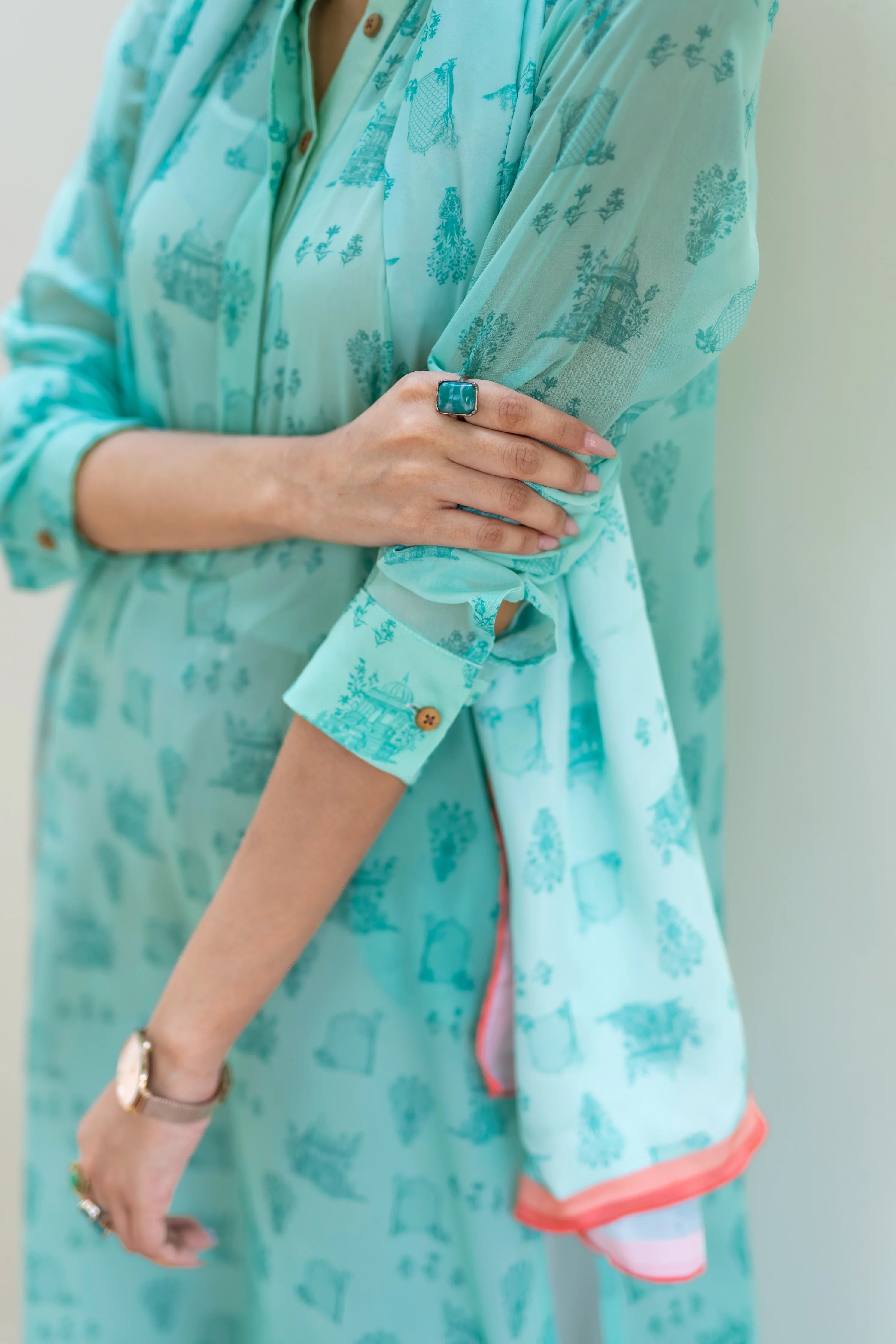 The Mughal Shirt - Aqua