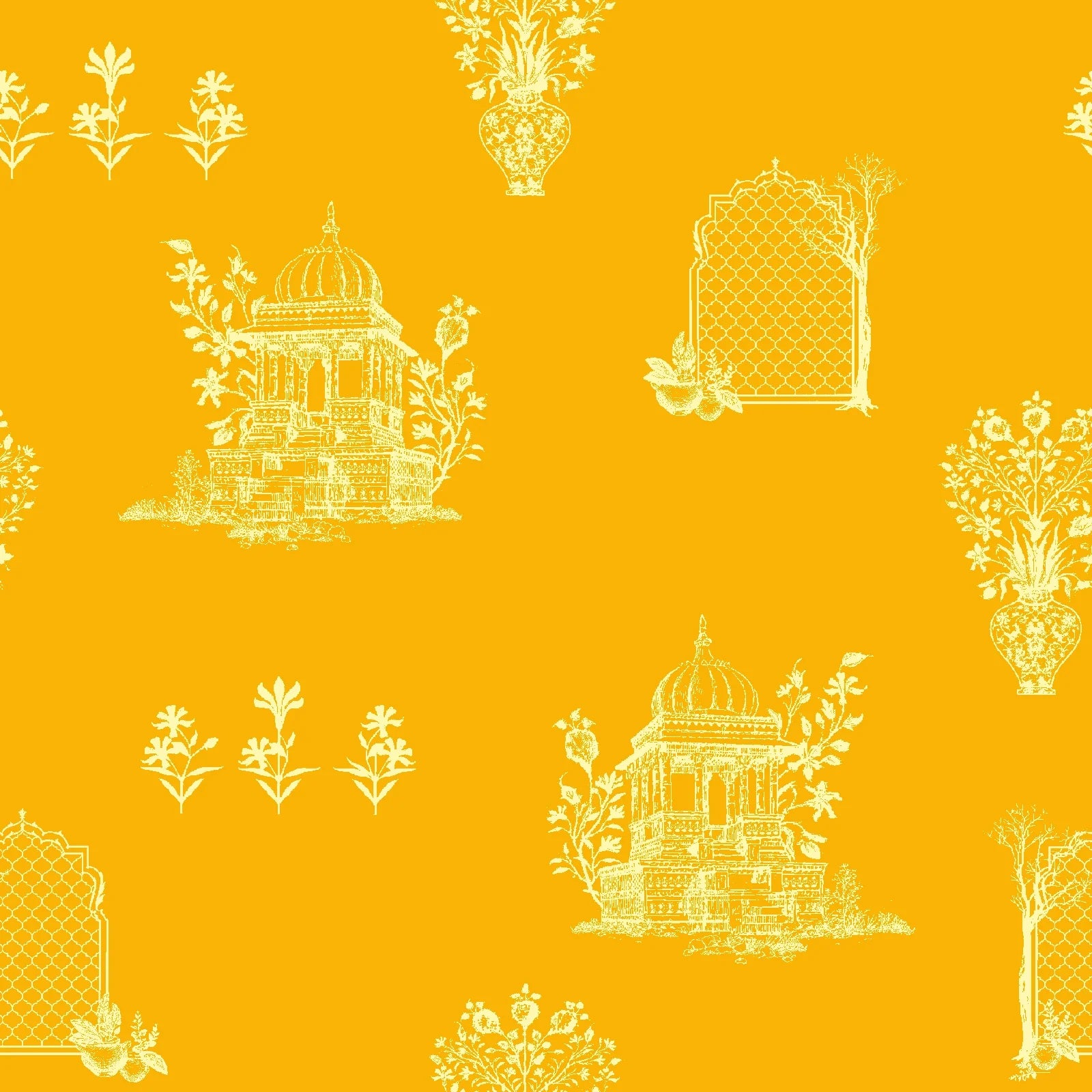 The Mughal Pocket Square - Mustard